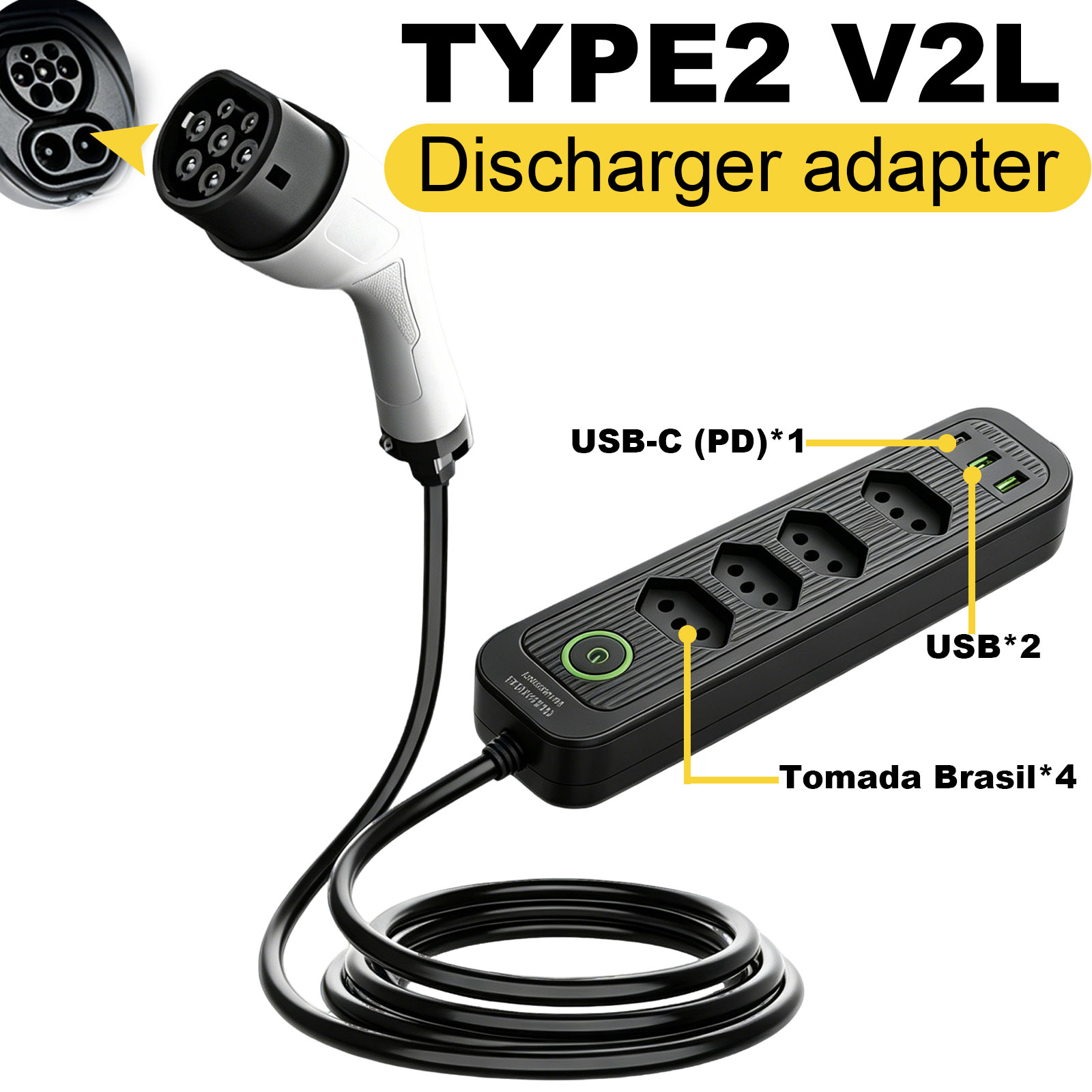Type2 V2L Discharge Adapter 16 - Outdoor Power Socket recensione e prezzo