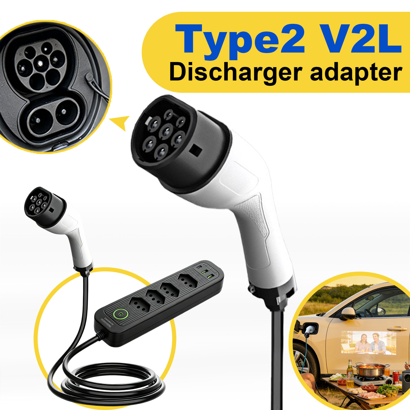 Type2 V2L Discharge Adapter 16 - Outdoor Power Socket recensione e prezzo